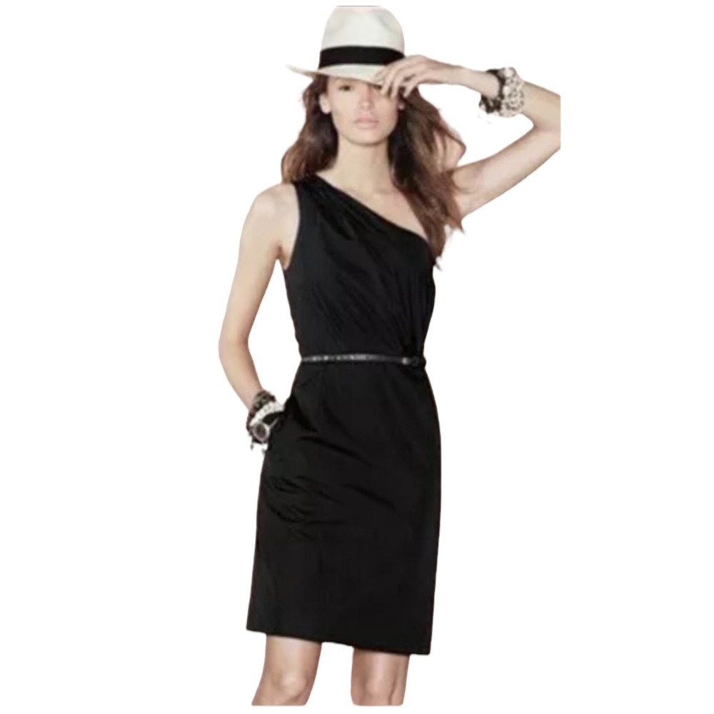 J. CREW Bridget One Shoulder Dress Black Cocktail Party Womens Size 4 ($128)